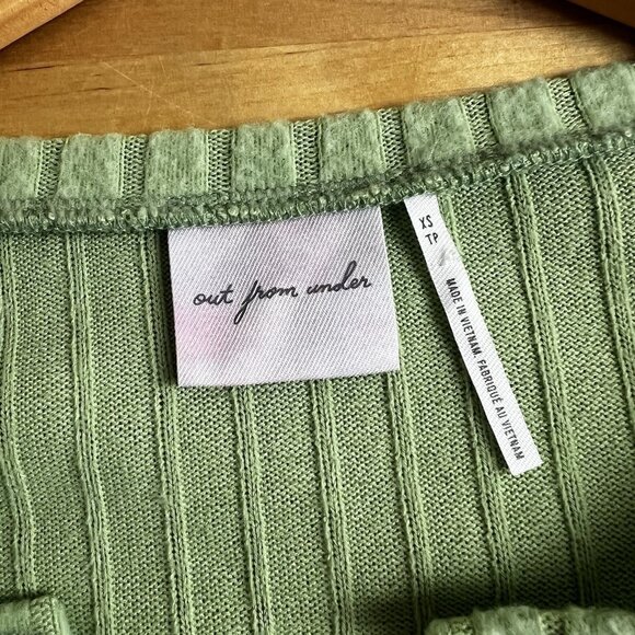 Urban Outfitters‎ Out From Under Suki Ribbed Cardigan Maxi Skirt Set Green Sz XS - Picture 6 of 12
